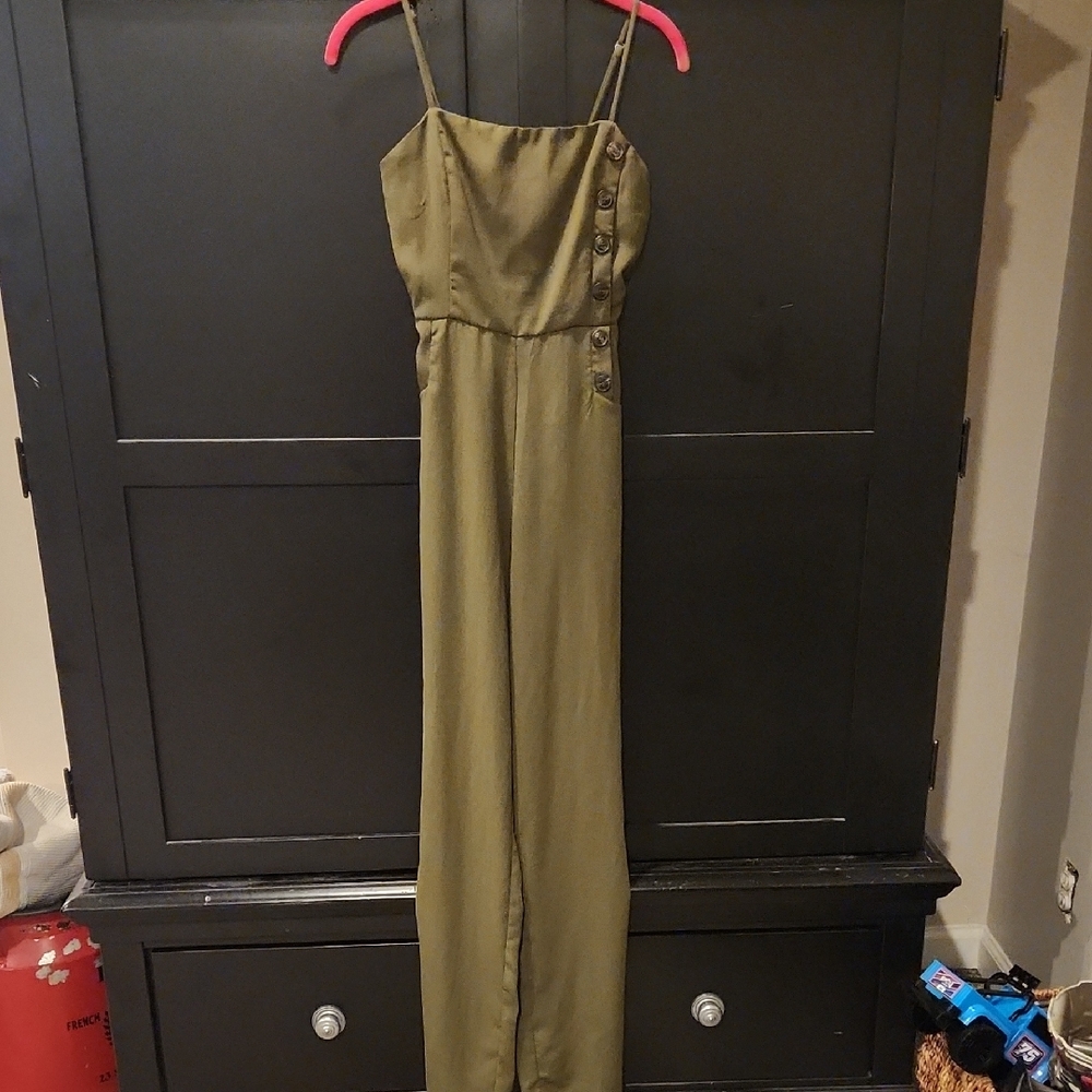 Charlotte Russe SZ S Jumpsuit Olive Green